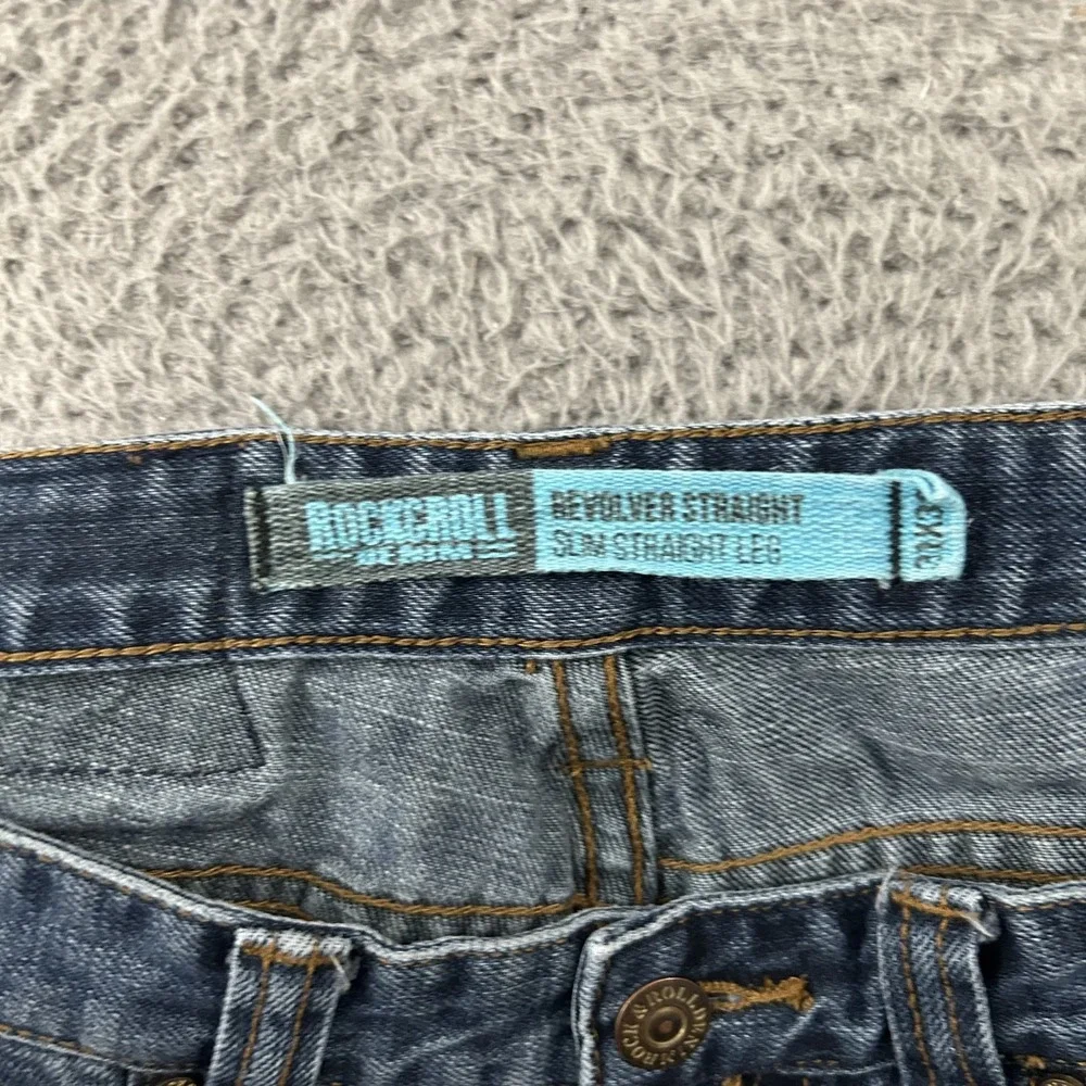 Rock & Roll Jeans Men 31x32 Blue Denim Revolver Slim Straight Medium Wash Cowboy